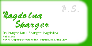 magdolna sparger business card